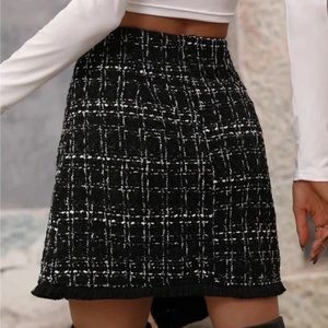 Girls Button Detail Tweed-Look Skirt main image 1